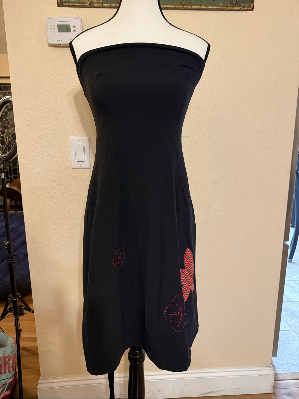 VTG Renuar Chic Strapless Peekaboo Florals Grunge Glam Gothic Whimsygoth dress